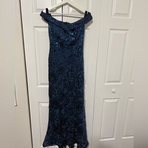 Elegant Blue Sequin Dress